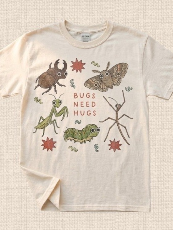Gildan Tops - Gildan Sand "Bugs Need Hugs" Graphic Tee